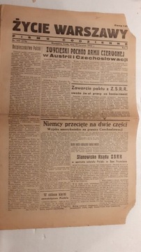 GAZETA ŻYCIE WARSZAWY 18 KWIETNIA 1945