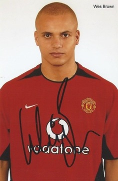 Wes BROWN oryginalny autograf! MAN UNITED