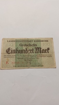 100 Marek 1922 rok Niemcy 