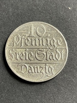 10 Fenigów 1923, Wolne Miasto Gdańsk.