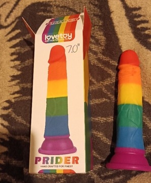 Dildo podwójne Lovetoy Prider 18,5 cm wielokolorowy