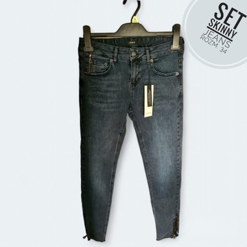Nowe Jeansy marki SET rozm. 34 XS skinny rurki