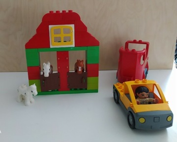 Lego duplo stadnina koni auto przyczepa konie