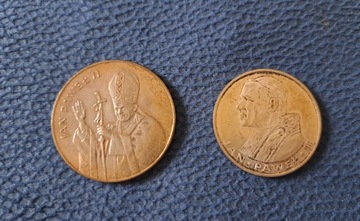 Monety srebro z Papieżem 2 szt.  W cenie PRL 