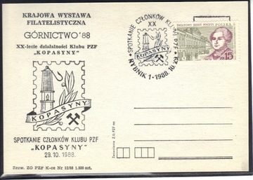 RYBNIK - Kopasyny, Górnictwo 1988r. kartka, PZF