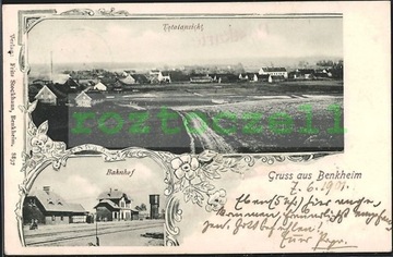 BANIE MAZURSKIE Benkheim dworzec  panorama 1901