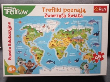 Puzzle edukacyjne Zwierzęta Świata 4+