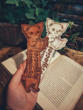 Drewniana zakładka do książki - Chihuahua