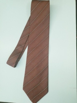 Krawat brązowy w paski GIORGIO VALENTINO