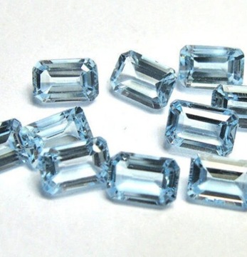 Naturalny Sky Blue Topaz Octagon 5 x 7 mm