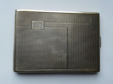 Papierośnica srebrna-złocona z dedykacją pr. 800