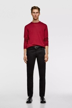 Czarne Spodnie Męskie ZARA Chinos Skinny Fit RozmS