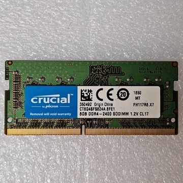 Pamięć RAM DDR4 Crucial 8GB CT8G4SFS824A.8FE1 2400