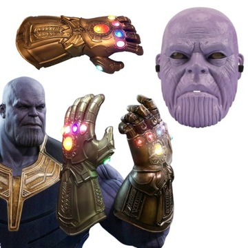 MASKA RĘKAWICA THANOS AVENGERS LED PRZEBRANIE 