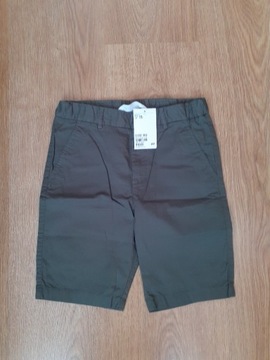 H&M - NOWE khaki bawełniane szorty chinos r.128