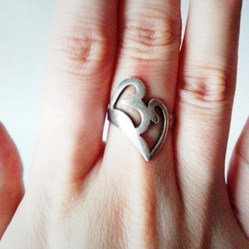 Srebrny pierścionek 925, serca, rozmiar 15, srebro