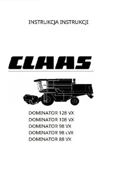 Instrukcja obsługi claas dominator 88 vx, 98 vx, 