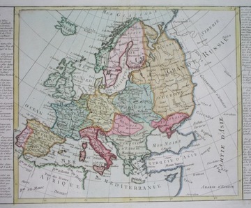1787 oryginał MAPA EUROPA POLSKA KRESY Warszawa 