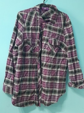 Koszula flanelowa fioletowa l XL 40 42