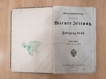 Zbiór gazet Wiener Zaitung z 1848 r.