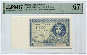 5 złotych 1930 – PMG 67 EPQ