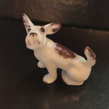 Miniaturka - porcelanowy pies terier 
