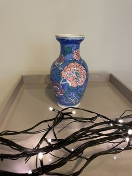 Wazon - porcelana chińska- kwiat- ręcznie malowane