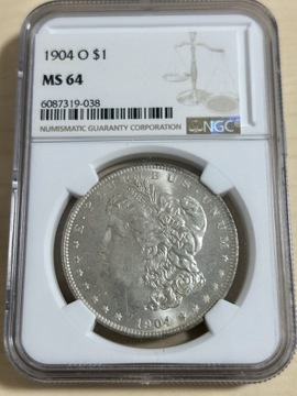 1904 Morgan Dolar 1$ USA NGC MS 64