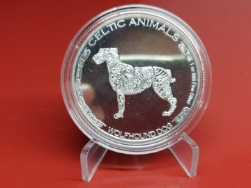 Celtic animals wolfhound srebrna moneta 1 oz 