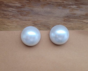 Klipsy okrągłe perłowe biżuteria sztuczna