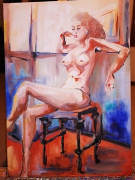 Obraz olejny malowany ręcznie kobieta akt
