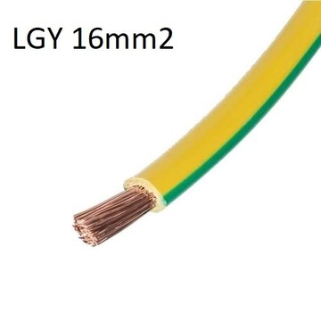 Przewód kabel linka LGY 1x16 16mm2 żółto-zielony