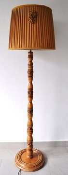 Lampa stojąca drewno ( orzech, mahoń ) vintage prl