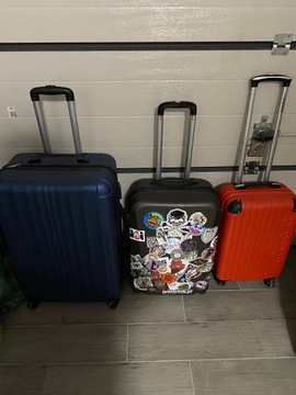 3 walizki z wadą za 120zł