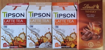 3 x czarna herbata Tipson Latte Tea + gratis LIndt
