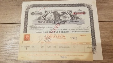 Corpus Christi - 1000 udziałów z 1957 + znaczek