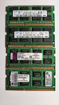 Pamięć ram laptop DDR3  4 GB  1333 różne firmy