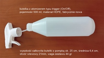 BUTELKA PLASTIKOWA HDPE, atomizer/spryskiwacz