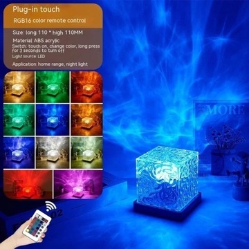 Dynamiczne tętnienie wody do oświetlenia 16 kolorów kryształowej lampy