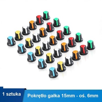 Pokrętło gałka 15mm - oś. 6mm ZIELONY