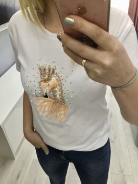 T-shirt koszulka bluzka damska z cekinami 