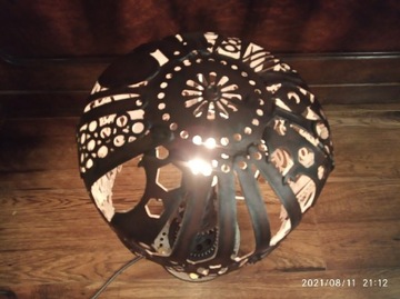 Lampa stal, deko, rękodzieło, upcycling, vintage