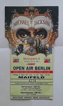 Bilet oryginalny z koncertu Michaela Jacksona 