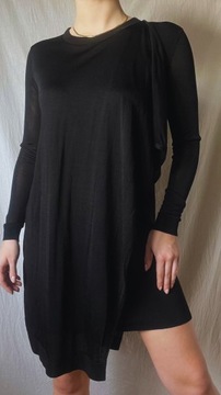 COS premium czarna elegancka sukienka z wiskozy XS