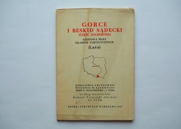 Mapa Gorce i Beskid Sądecki 1957r.