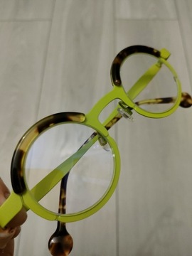 Okulary j. Theo vintage zielone tytanowe neonowe 