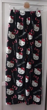 Hello Kitty spodnie piżamowe dresowe róż czarne S