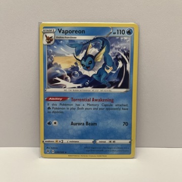 Karta Pokemon TCG Vaporeon Vivid Voltage