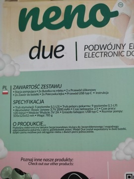 Podwójny elektroniczny laktator Neno due