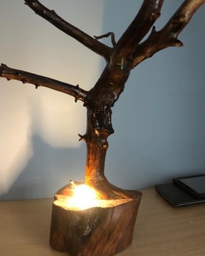 Lampa drewniana - drzewko jabłoni